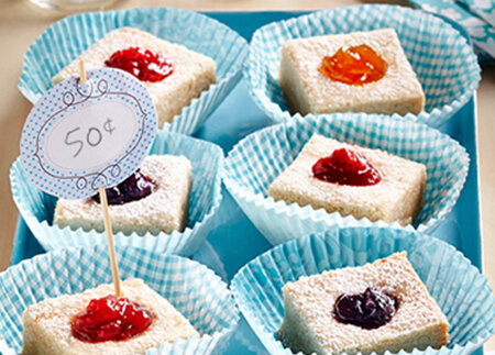Carrés empreintes au tartinade de fruits