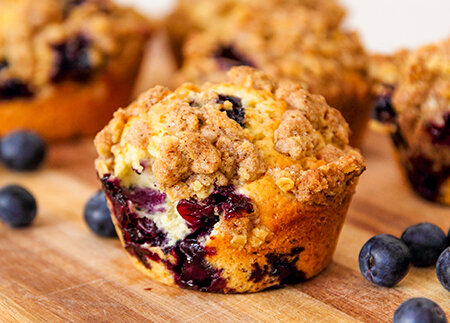 Muffins au tourbillon de bleuets